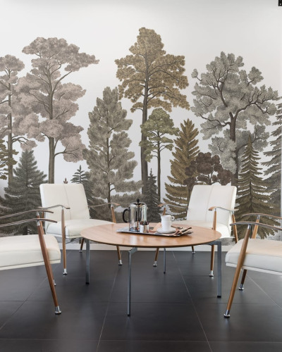 Tapet 3D Scandinavian Bellewood, Fall, cu aspect de padure.