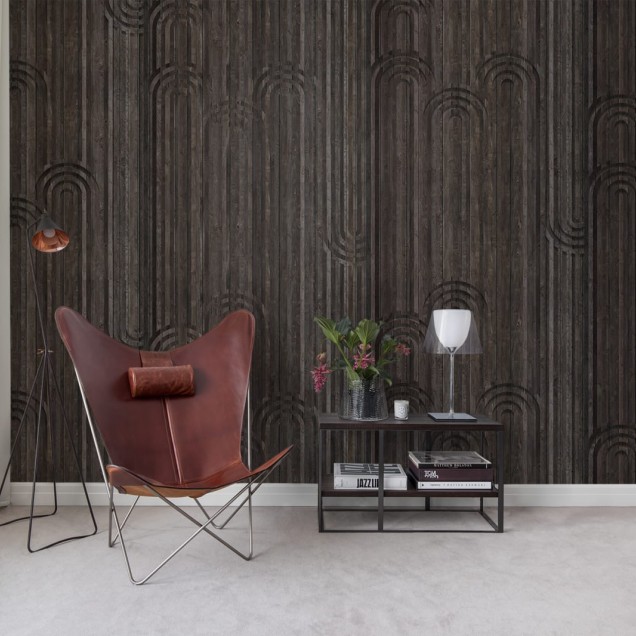 Tapet 3D Timber Arch - tapet modern cu aspect de lemn pentru un look elegant