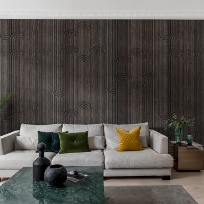 Tapet 3D Timber Arch - tapet modern cu aspect de lemn pentru un look elegant