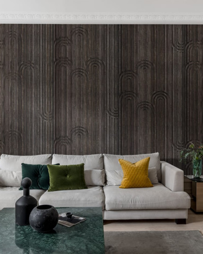 Tapet 3D Timber Arch - tapet modern cu aspect de lemn pentru un look elegant