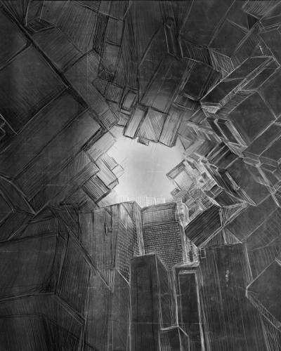 Tapet modern cu design abstract geometric, Inception.