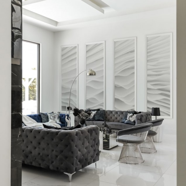 Flounce cu design elegant cu linii ondulate, perfect pentru a transforma orice cameră într-un spațiu elegant și sofisticat.