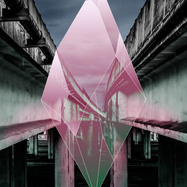 Tapet Sparking City  - design modern, abstract, gri si roz