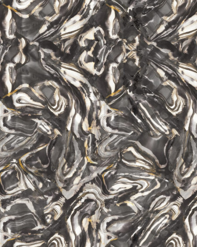 Imagination wallpaper - tapet abstract cu marmură neagră și accente aurii