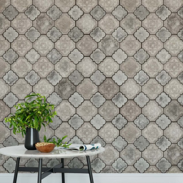 Fototapet Siena, Sand, cu un design geometric elegant care imită gresia de piatră.