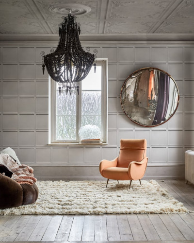 Tapet Norwich, Pearl cu model de panouri elegante