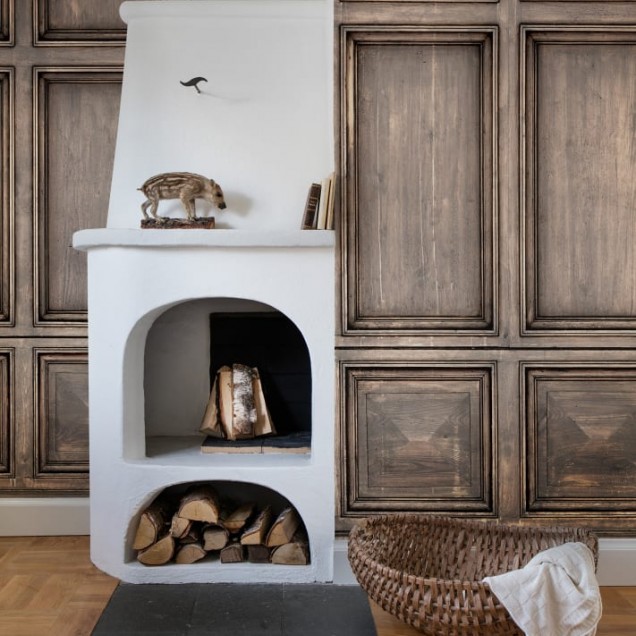 Tapet cu model din lemn, design vintage, perfect pentru decorarea camerei de zi sau dormitorului.