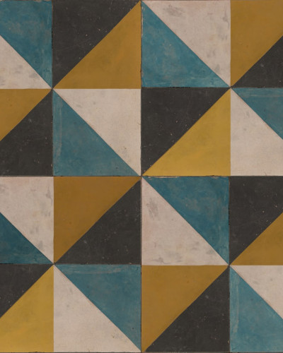 Tapet geometric cu culori vibrante, Tunis, Saffron