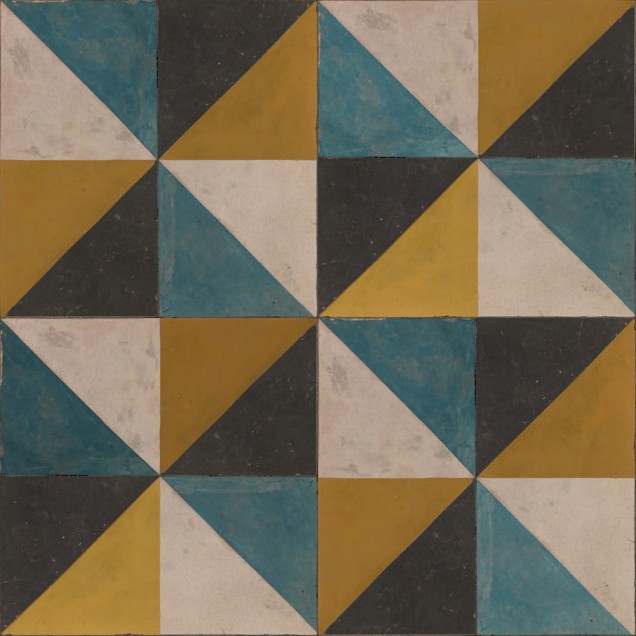 Tapet geometric cu culori vibrante, Tunis, Saffron