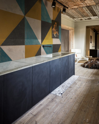 Tapet geometric cu culori vibrante, Tunis, Saffron