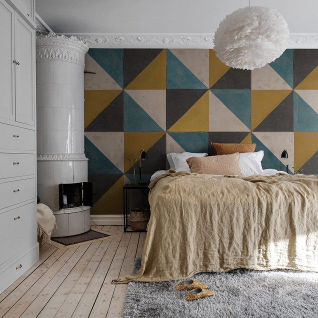 Tapet geometric cu culori vibrante, Tunis, Saffron
