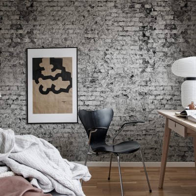 Tapet cu textura de caramida gri pentru un design industrial