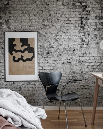 Tapet cu textura de caramida gri pentru un design industrial