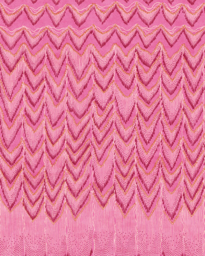 Tapet Fringed Follies Hot Pink cu un design geometric elegant, cu un model de franjuri în cascadă.