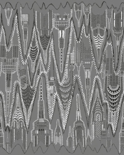 Tapet Manhattan Graphite cu un design artistic al orașului Manhattan