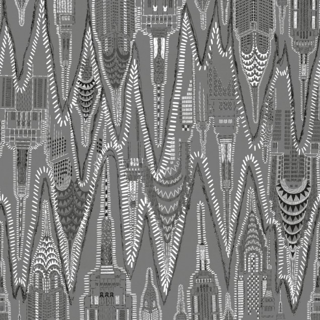 Tapet Manhattan Graphite cu un design artistic al orașului Manhattan