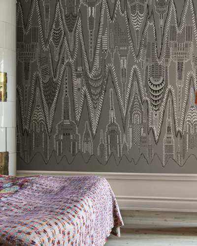 Tapet Manhattan Graphite cu un design artistic al orașului Manhattan