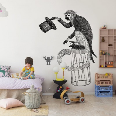Fototapet Circus Animal, Mr Monkey, personalizat, Rebel Walls, Fototapet pentru copii 