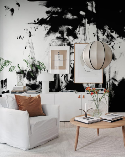 Tapet abstract modern in nuante de gri si negru, Structure, Graphite