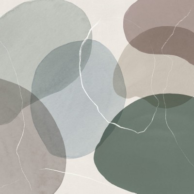 Fototapet abstract cu forme geometrice într-un living modern