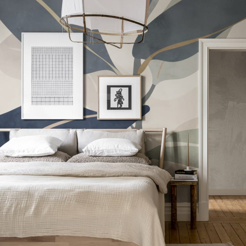 Tapet abstract cu design minimalist și nuanțe de piersică