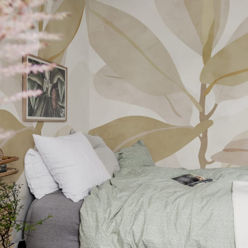Tapet abstract cu design minimalist și nuanțe de piersică