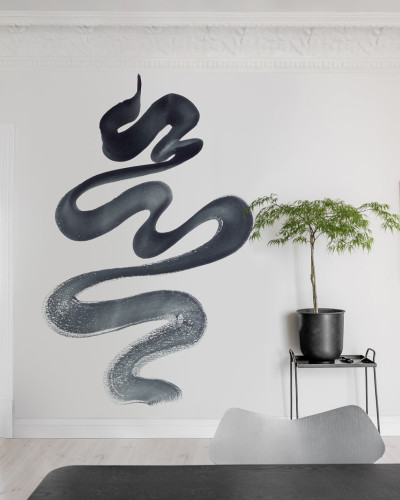 Tapet abstract cu design in nuante de gri, perfect pentru living, dormitor sau birou.