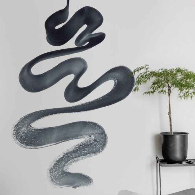 Tapet abstract cu design in nuante de gri, perfect pentru living, dormitor sau birou.