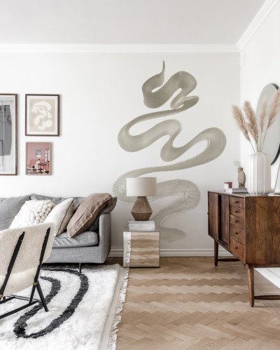 Tapet modern cu design minimalist Stroke Sand