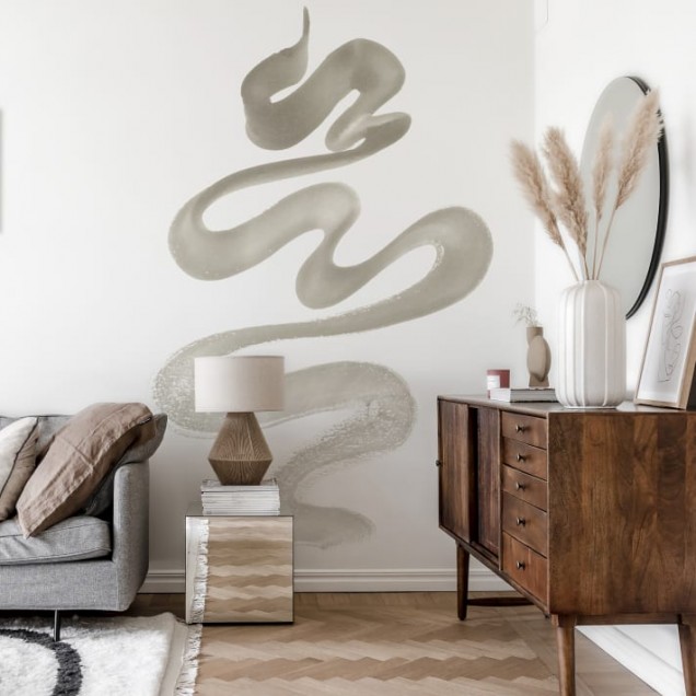 Tapet modern cu design minimalist Stroke Sand