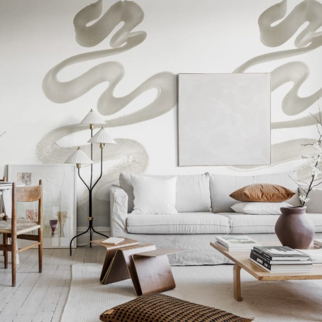 Tapet modern cu design minimalist Stroke Sand