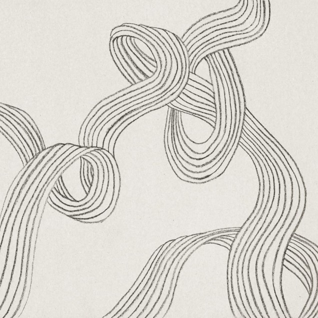 Tapet modern cu linii grafice într-un living elegant