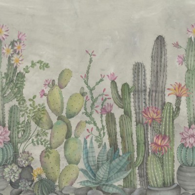 Tapet cu design de cactuși, perfect pentru a adăuga o notă de culoare și stil modern oricărui spațiu.