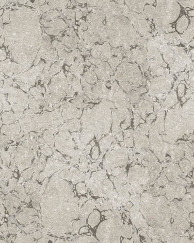 Tapet Romberg Grey cu design de marmură, într-un dormitor modern.