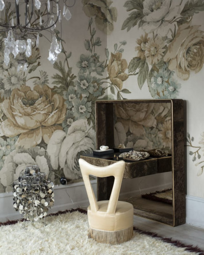 Tapet floral Efraim, Beige