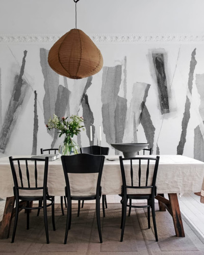 Tapet abstract cu un design simplu si elegant, in culori neutre, perfect pentru living, dormitor sau birou.