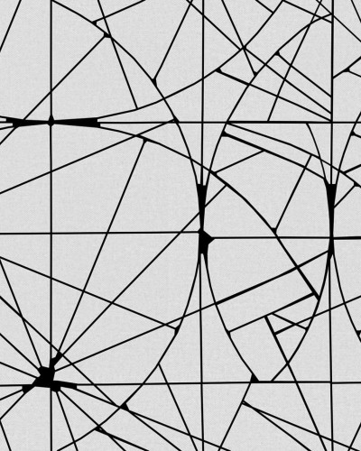 Tapet geometric cu linii negre pe fond gri deschis.