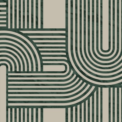 Tapet cu design geometric modern în living