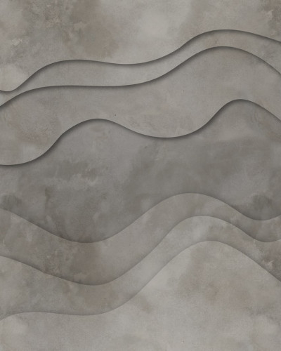 Tapet 3D cu modele în relief, gri, Wave, Sand