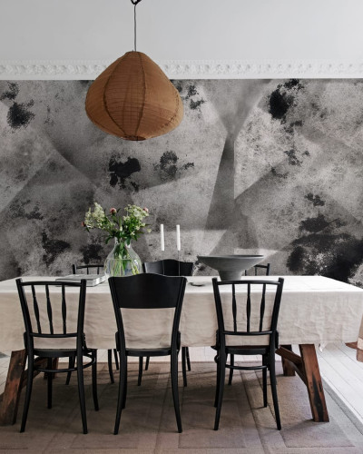 Tapet Ash, Graphite cu texturi grafice abstracte in tonuri de gri