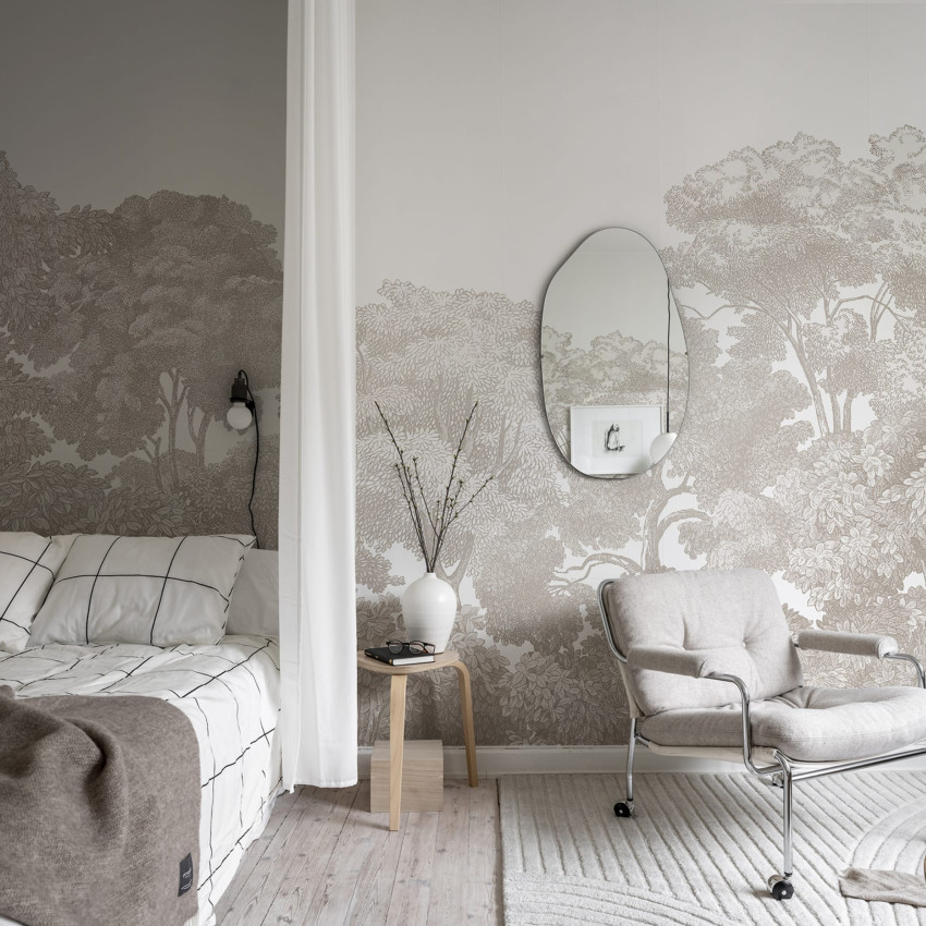 Tapet modern cu design floral - Porcelain Toile
