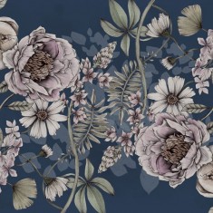 Fototapet Spring Flower, Dark blue, personalizat, Rebel Walls