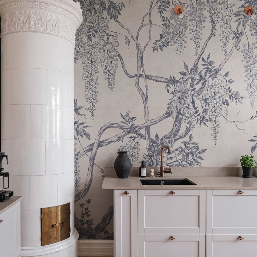 Tapet cu glicine, Wisteria Tree, Dusty Pink