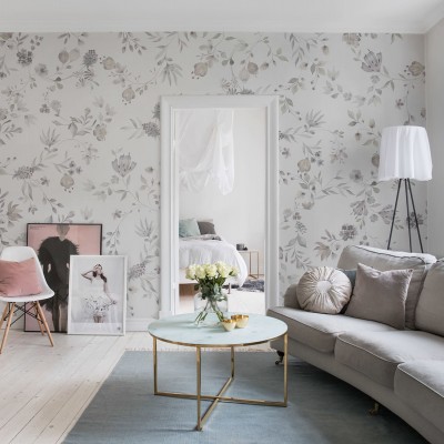 Tapet cu flori delicate, Blossom Fling, Pastel, Rebel Walls.