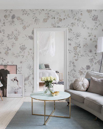 Tapet cu flori delicate, Blossom Fling, Pastel, Rebel Walls.