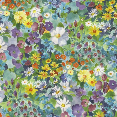 Tapet floral vibrant Summer Field, Happy, cu flori colorate, perfect pentru a decora dormitoare, livinguri sau bucătării.