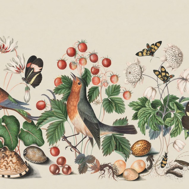Tapet cu motive botanice și animale - Flora și Fauna