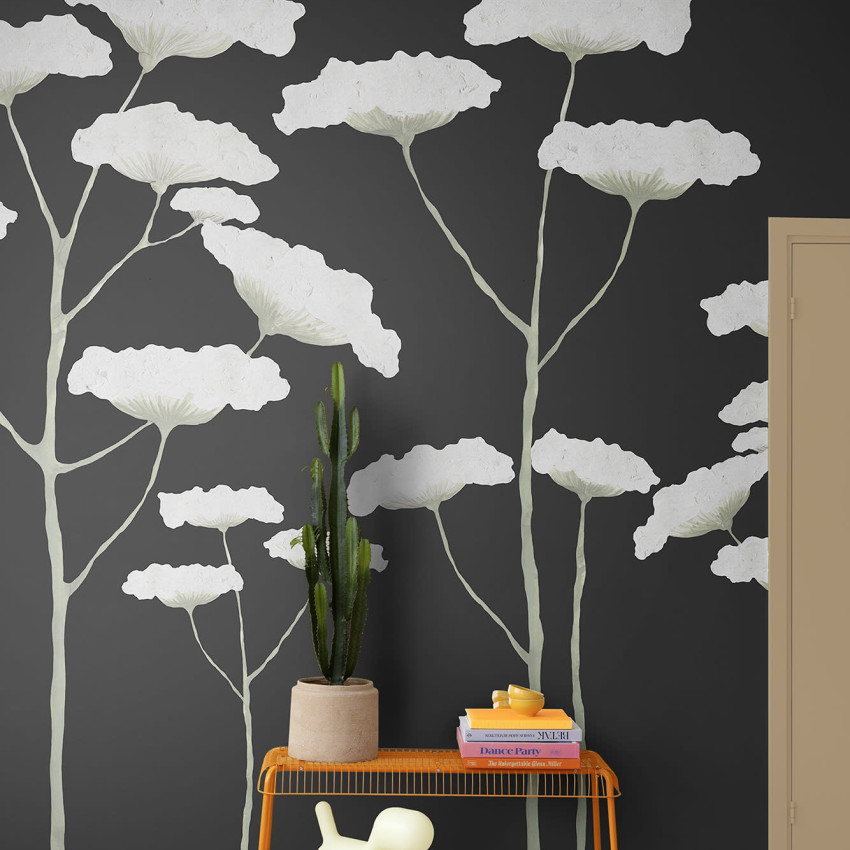 Tapet cu design floral, Dara Dusty Blue