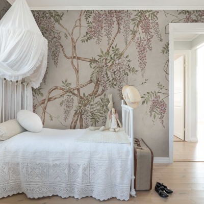 Tapet cu flori de glicina, Wisteria Tree, Sand