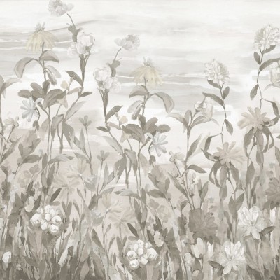 Tapet cu flori delicate, Misty Garden, Sand